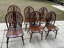 6 sedie Windsor vintage con ruote