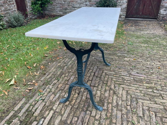 Image 1 of Garden Table Bistro Table with Marble French