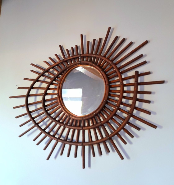 Image 1 of Espejo de ratán en espiral, 1960