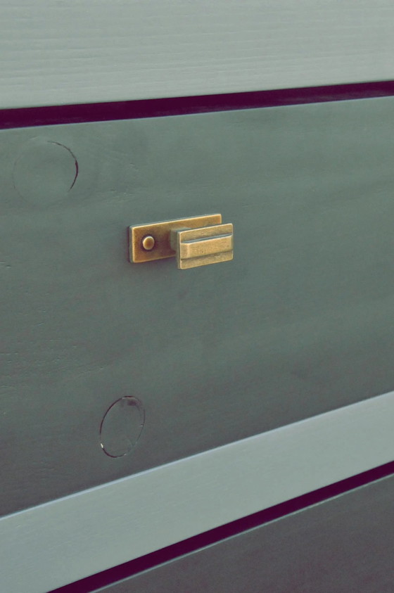Handcrafted Pine Chest of Drawers – 6 Drawers, Black & Grey Finish, Customizable – Metal, Mdf, Scandinavian (photo 5 of 7)