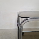 Vintage Side Table Trolley With Smoked Glass and Chrome on Wheels, 1970s