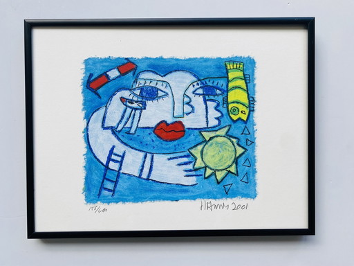 Hannes Kuiper - Colorful Screen Print - With Frame