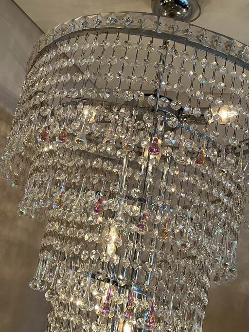 XXL vintage opaline Teardrop chandelier pendants crystal pendant lamp