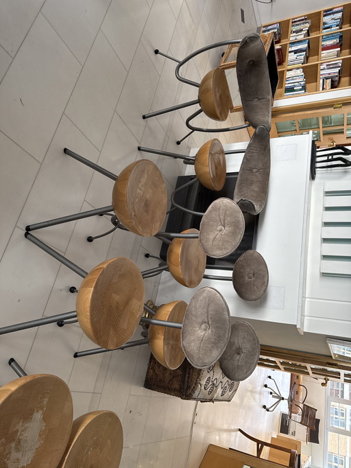 6 rare sedie da pranzo postmoderne – di Rob Eckhardt (anni '80)