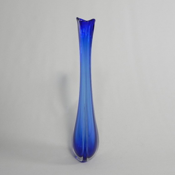 Image 1 of 59 cm tall blue Murano vase, 1950s