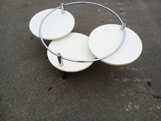 Image 1 of Space age coffee table modular chrome, smoked glass