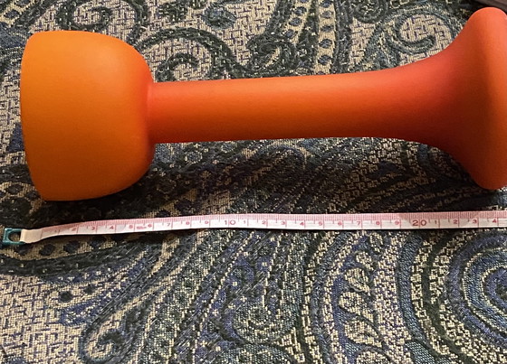 Image 1 of Vase Carlo Moretti en satin orange et blanc 24,5 cm