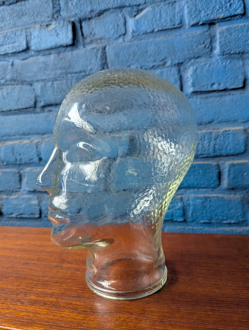 Vintage-Mannequinkopf aus Glas