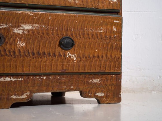 Antique Swedish painted slant front desk – Scandinavian folk bureau – Year 1783 – Wood (photo 12 of 40)