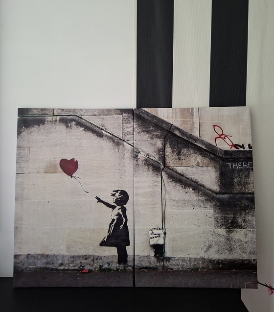 2 Panneaux Toile avec Impression Iconique de Banksy. – Tirages d'art, Wood, Canvas (photo 3 of 5)