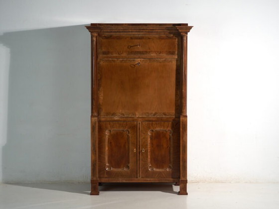 Antico secretaire Biedermeier in legno di noce – Austria, circa 1840 – Scrivanie, Brass (photo 31 of 40)