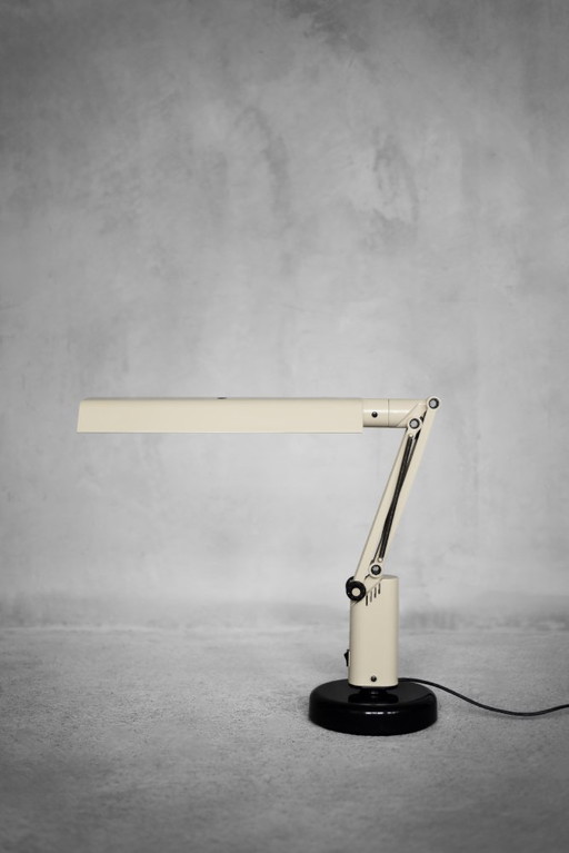 Vintage Mid-Century Scandianavian Modern Beige Plastic Lucifer Table Lamp by Tom Ahlström & Hans Ehrich for Fagerhults, 1975