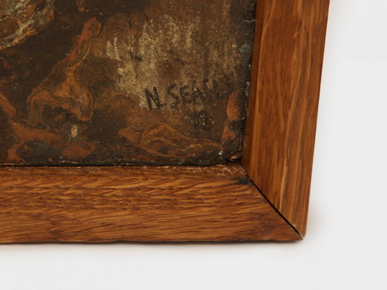 Image 1 of Nicolas Seailles large two lacquered panels framed 19788