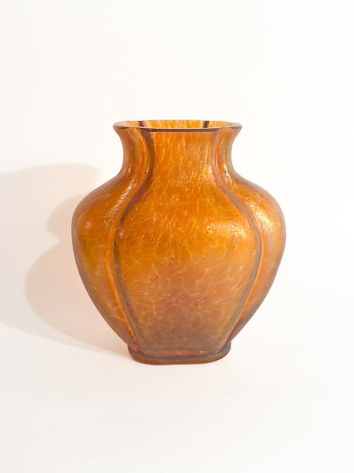 1950s Loetz Iridescent Pink and Orange Glass Vase – vazen