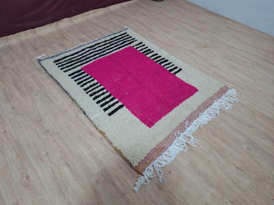 Handgeknüpfter Naturwollteppich mit rosa Muster, 1,6/2,5 m – Alessi, Teppiche & Läufer, Wool (photo 6 of 7)