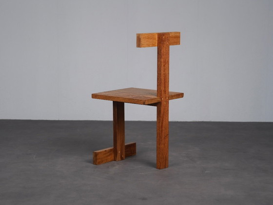 Rara coppia di sedie moderniste con schienale a T, Paesi Bassi, anni '60 – Sedie da pranzo, Wood (photo 7 of 10)
