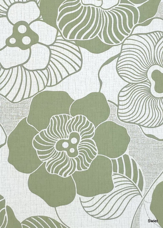 Image 1 of 14293 carta da parati floreale vintage verde oliva bianco retrò