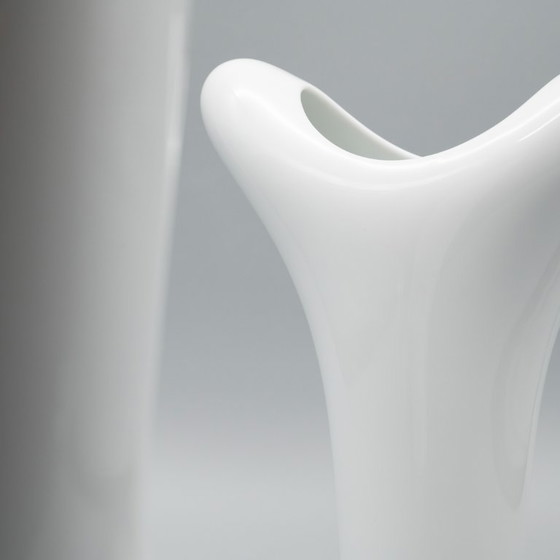 Image 1 of Rosenthal Studio Linie White Glossy Porcelain SPIRIT Vase Duo by Platt & Young
