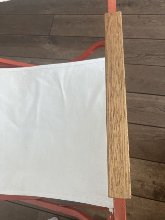 Image 1 of Set of vintage Italian director's chair / folding chair / garden chair metal canvas / cotton