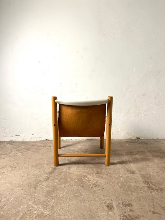 Image 1 of Fauteuil Safari cuir blanc par Ibisco, Italie, 1970