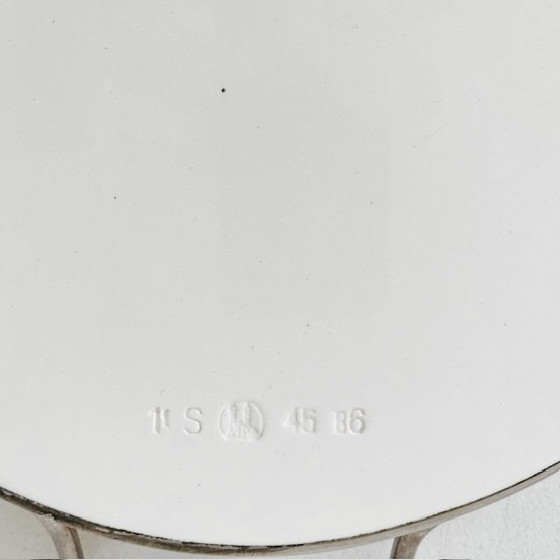 Image 1 of Plateau Artdeco porcelaine et métal fleurs graphiques