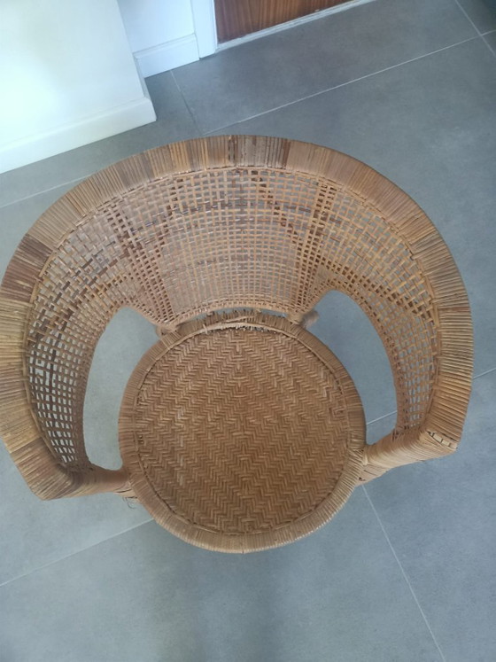 Vintage Rotan Fauteuil Gevlochten – Rattan (photo 3 of 5)
