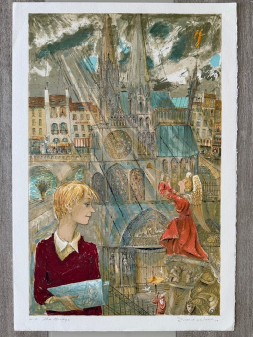 Litografia "Il ponte" di Emil Weddige