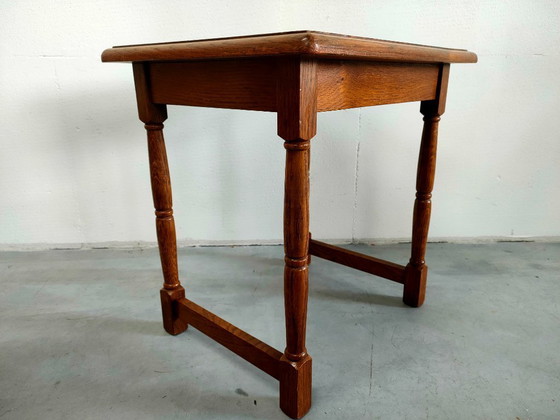 Image 1 of Set di 2 tavolini laterali in rovere, tavolino per piante, tavolino da caffè