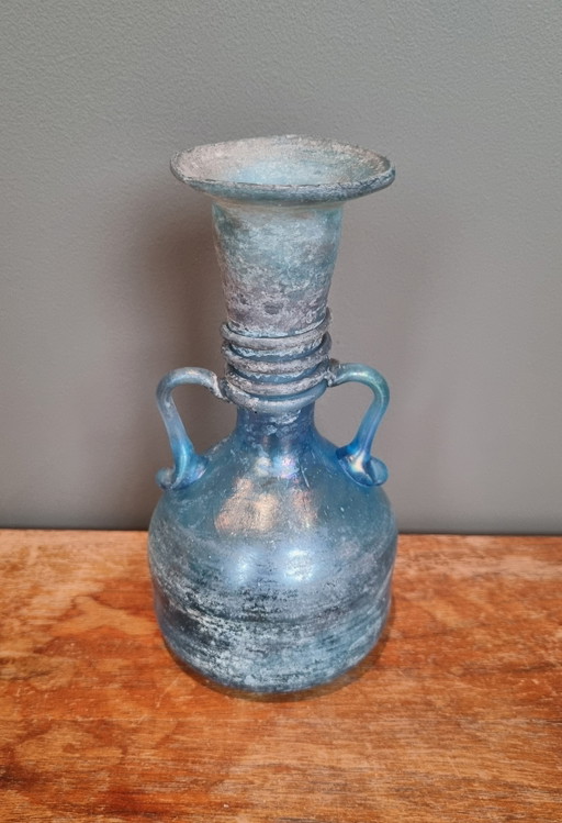 Jarrón Murano Scavo azul celeste con brillo nacarado, ¡una pieza llamativa de mediados de siglo! – glaskunst (photo 2 of 15)
