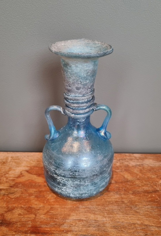 Jarrón Murano Scavo azul celeste con brillo nacarado, ¡una pieza llamativa de mediados de siglo! (photo 2 of 15)