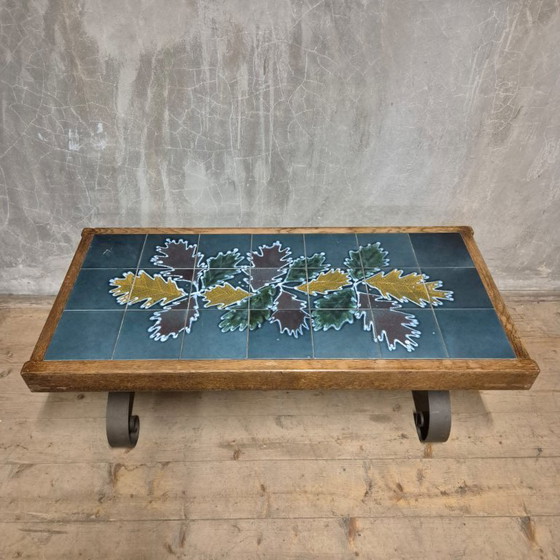 Image 1 of Tavolino da caffè vintage con piano in piastrelle, anni '70, Europa