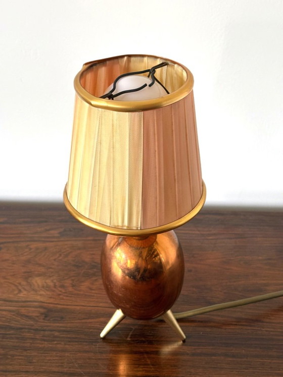 Vintage retro mini copper table lamp from the 1960s – Brass (photo 4 of 13)
