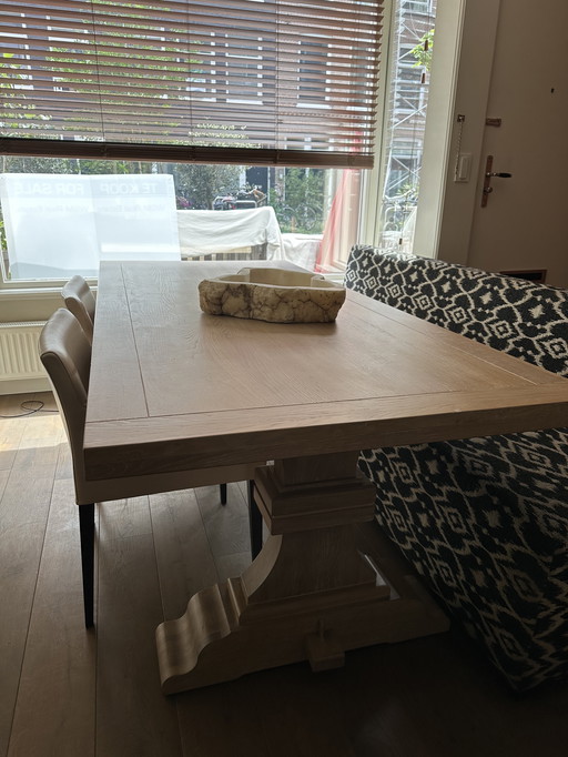 Oak wooden dining table