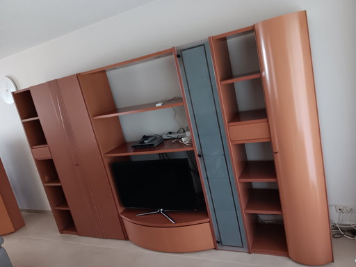 evan-Meubar- wall unit 330 cm wide in mukali wood