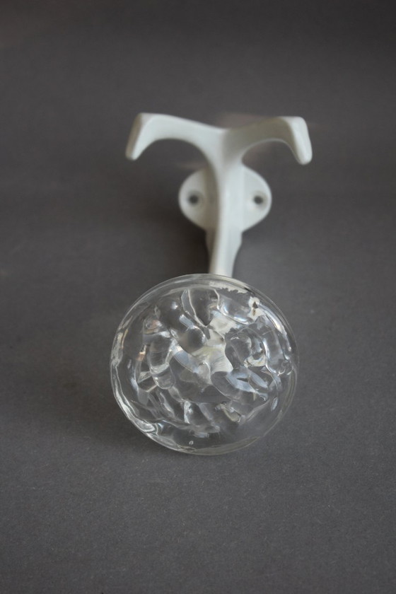 Image 1 of 7 appendiabiti vintage di metà secolo, design anni '70, in metallo e plastica trasparente