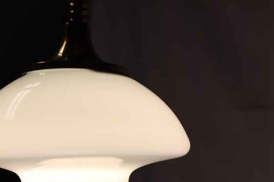 Image 1 of Elegante 1970 Lichtblauwe Opaline Hanger - Czech Vintage Gem