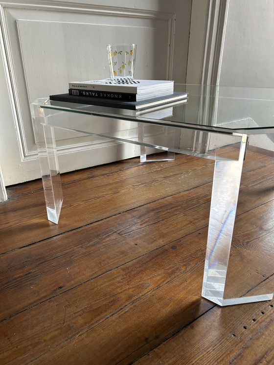 Image 1 of Tavolino da caffè ottagonale in acrilico e vetro di David Lange – 1978