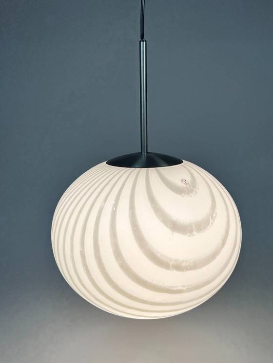 Image 1 of Suspension vintage, motif tourbillon/zèbre, Peill & Putzler, Allemagne, années 1980