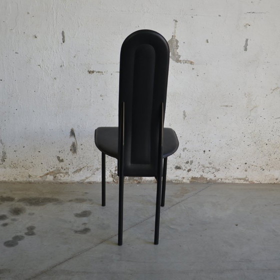 Image 1 of 6 chaises de salle à manger en cuir