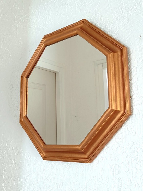 Image 1 of Octagonal wall mirror with gold frame