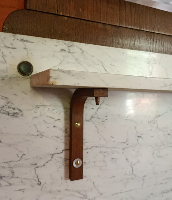 Image 1 of Chest of drawers with marble top and mirror