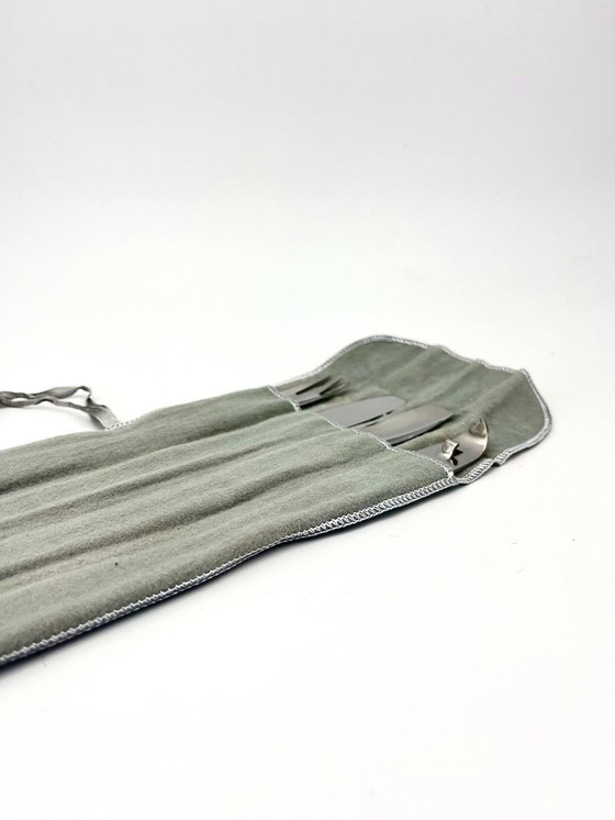 Image 1 of Vintage Arthur Salm Eldorado Barware Set, 1960 MCM Italia, 4 utensili in acciaio inox con custodia