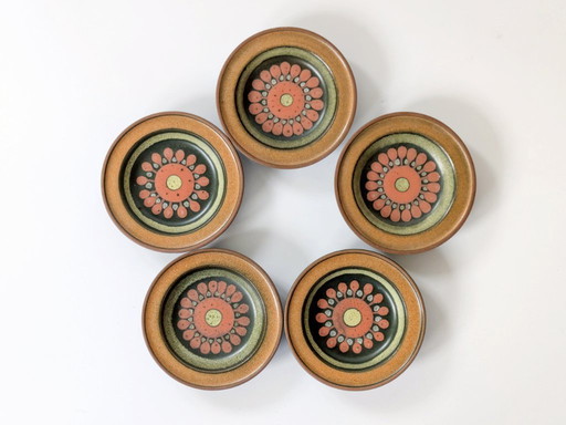 Set of 5 Vintage Ceramic Coasters | KMK West Germany |1960s