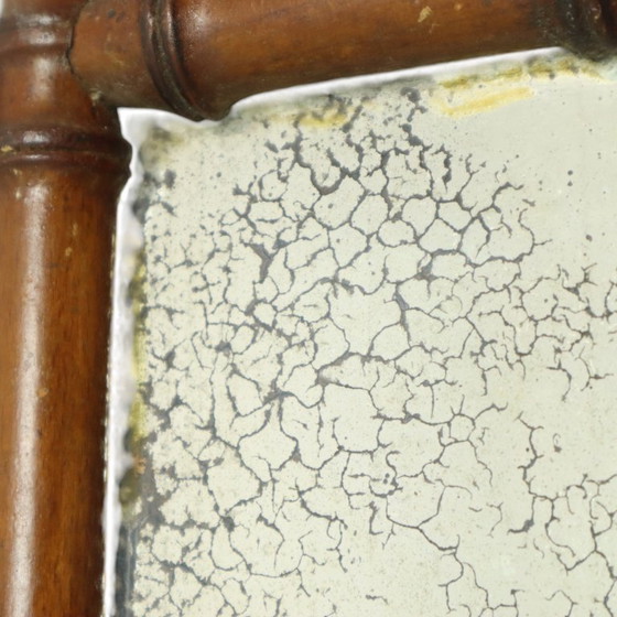 Image 1 of Antieke Houten Faux Bamboe Spiegel