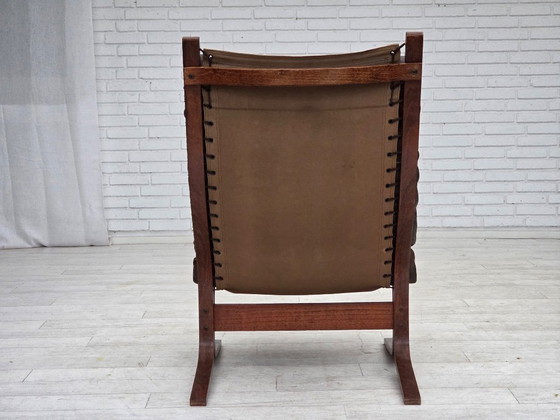Image 1 of Anni '70, design norvegese di Ingmar Relling, modello "Siesta", pelle per mobili.