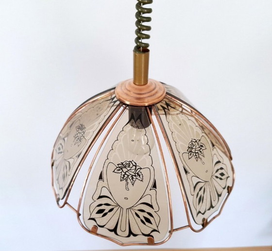 Image 1 of Lampada a sospensione in vetro vintage, plafoniera, lampada a sospensione, plafoniera retrò