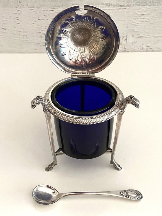 Image 1 of Tarro de mostaza en plata esterlina (950°/°°°) Marcado 1er gallo época Imperio-Consulado