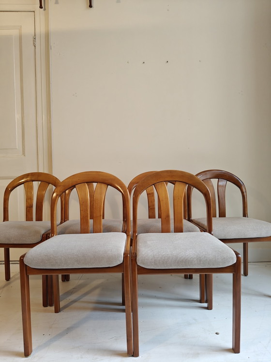 Zes Vintage Eetkamerstoelen Lubke – Wood (photo 10 of 13)