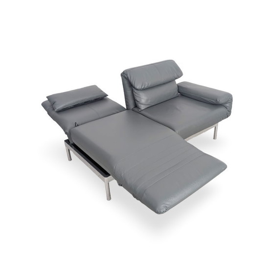 Image 1 of Original Rolf Benz Plura Sofa, designer couch, leather, two-seater, grey