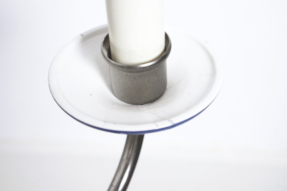 Image 1 of Lustre vintage en porcelaine de Delft bleu et blanc, suspension à 5 bras en céramique hollandaise de style cottagecore.